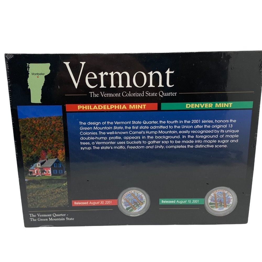 Vermont Colorized State Quarter NEW Philadelphia & Denver Mint